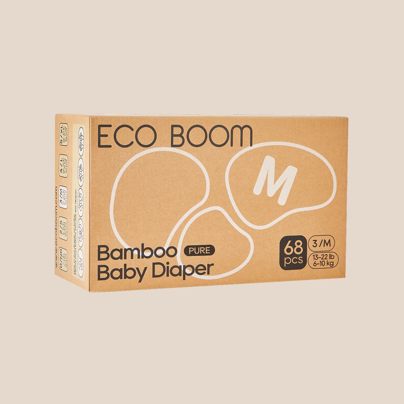Bambusové plenky Pure - M (68 ks)