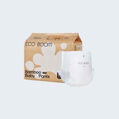 ECO BOOM bambusové kalhotkové pleny pro miminka, jemné a bezpečné, v ekologickém balení.