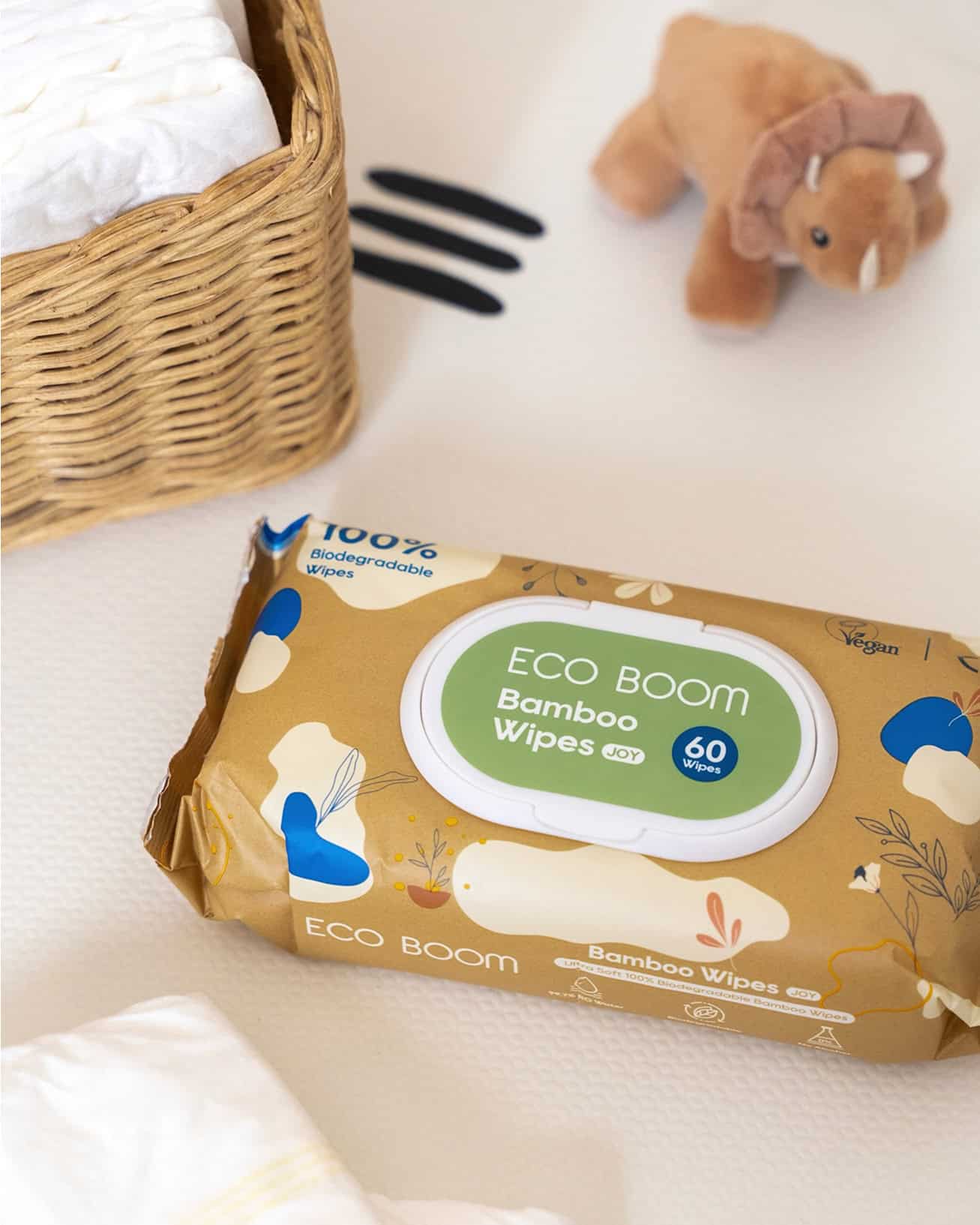 ECO BOOM bambusové ubrousky, jemné a bezpečné pro miminka, ideální na čištění a hygienu.